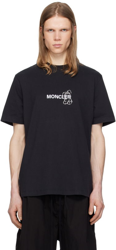 T-paita Moncler Moncler Genius x FRGMT Hiroshi Fujiwara Cartoon Logo T-Shirt Musta | K109U8C00004M3265, 0