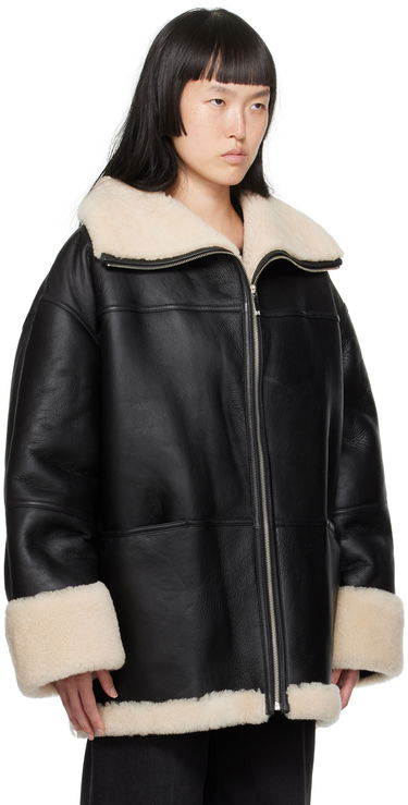 Takki TOTEME TOTEME Signature Shearling Jacket Musta | 214-122-606, 1