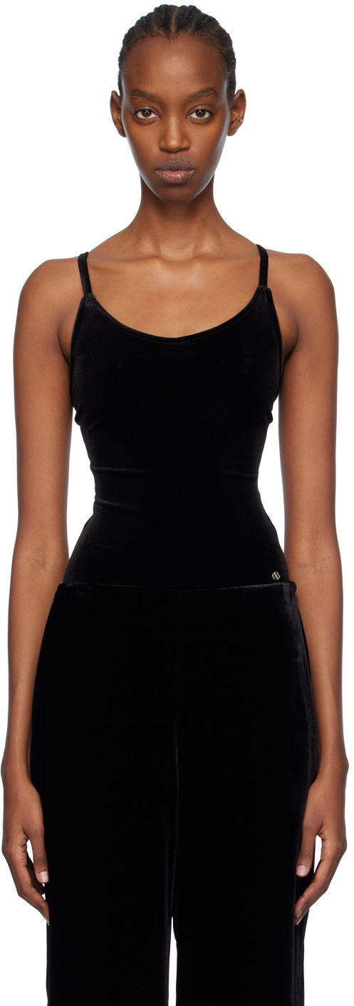 Tankkitoppi Anine Bing Alissa Velvet Bodysuit Musta | A-08-7405-009
