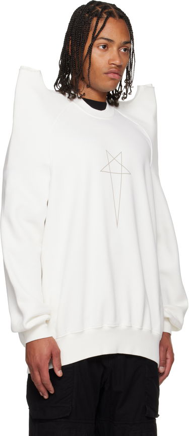 Huppari Rick Owens Concordians Tecsweat Padded Shoulder Sweatshirt Valkoinen | DU02E7272 FEP3, 1