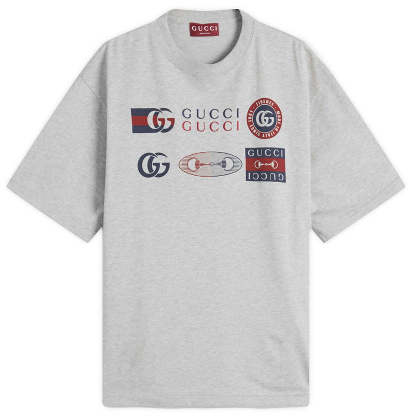 T-paita Gucci Motocross Logo T-Shirt, Size Large Harmaa | 798115-XJHC8-1056