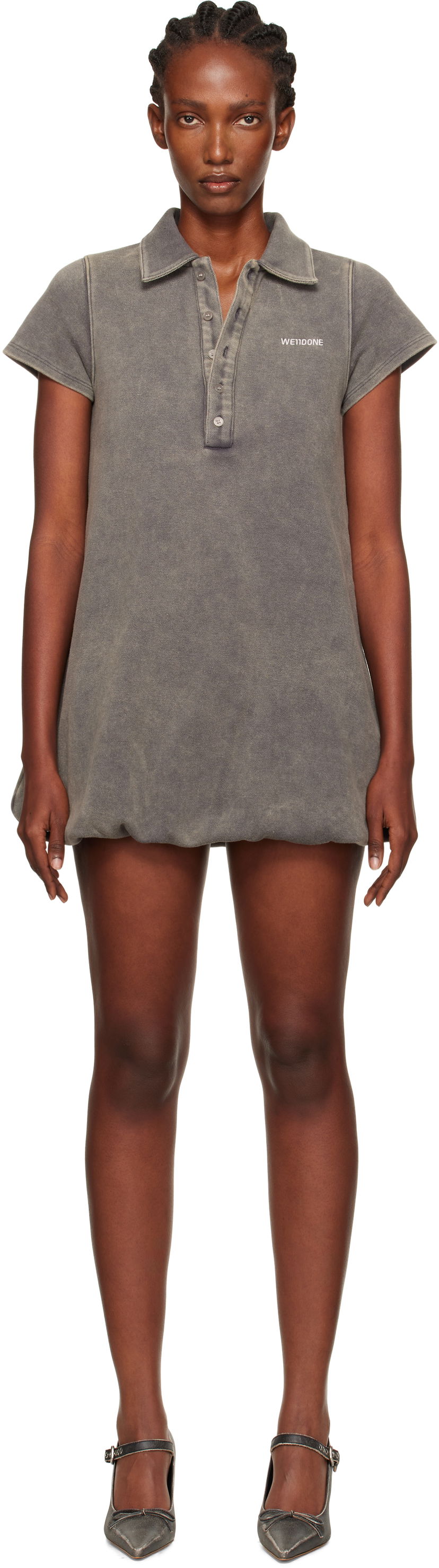 Mekko We11done We11done Bubble Polo Minidress Harmaa | WD-TO2-25-886-W-CH