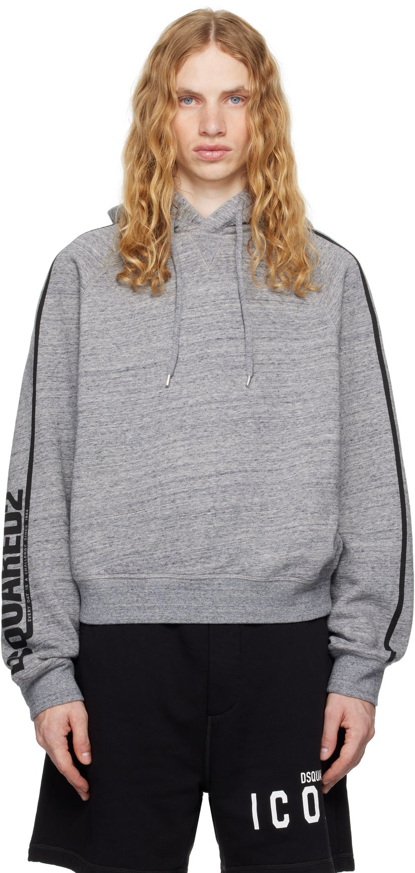 Huppari DSQUARED2 Raglan Fit Hoodie Harmaa | S71GU0713_S25477
