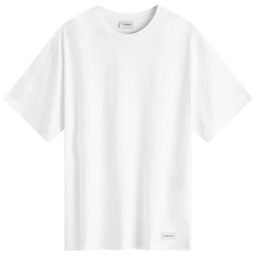 T-paita Saint Laurent Vintage Patch Logo T-Shirt Valkoinen | 798933-Y37RY-9000