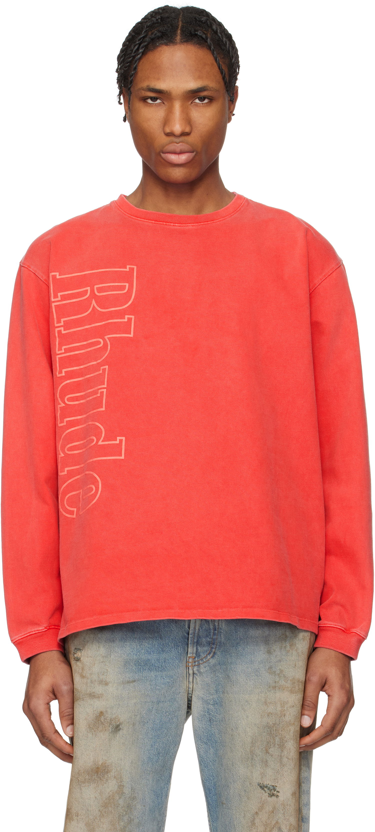 Huppari Rhude Rhude Side Logo Long Sleeve T-Shirt Punainen | RHPS25TT13012, 0