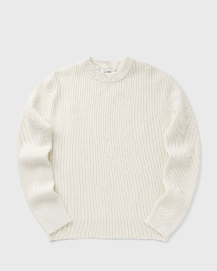 Villapaita Les Deux Eddie Wool Rib Crewneck Knit Valkoinen | 1000471-215