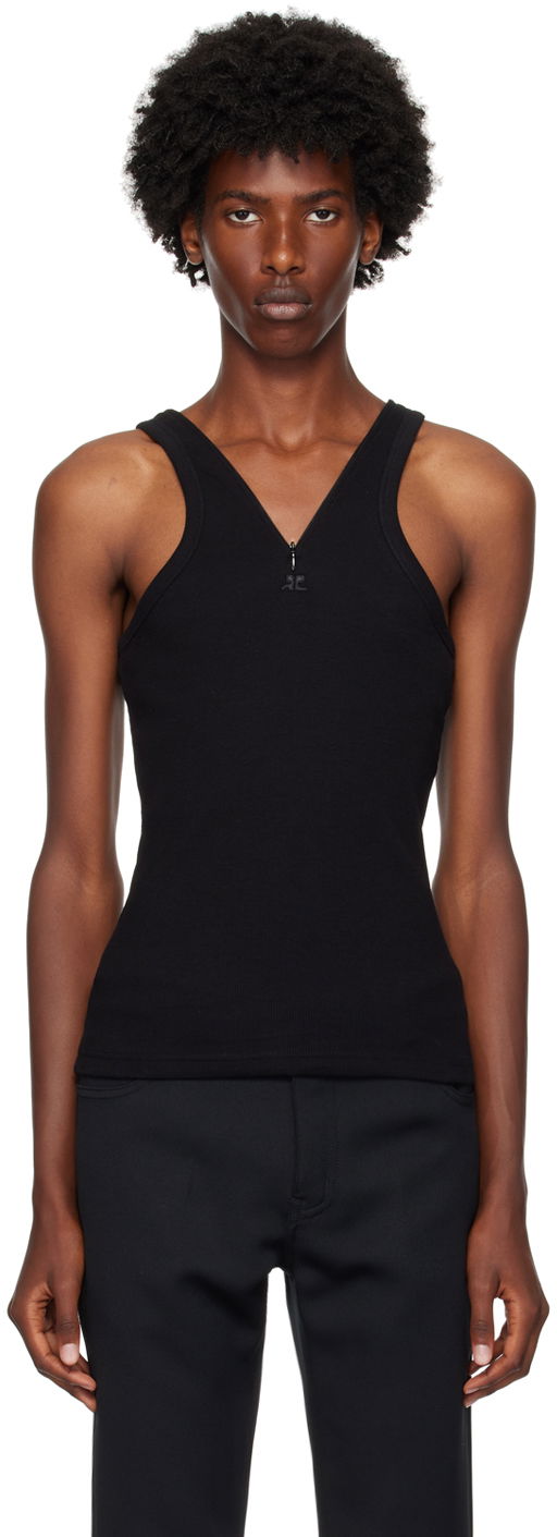 Tankkitoppi Courrèges Courrèges Zipped Tank Top Musta | 324JDE078JS0121