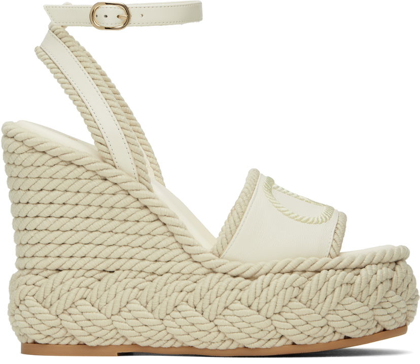Kengänhoito Valentino Valentino Garavani VLogo Torchon Wedge Sandals Valkoinen | 6W2S0JS0YWI