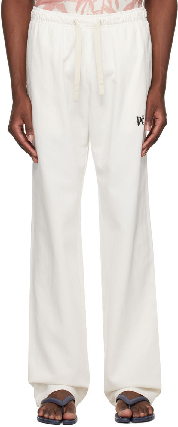 Verryttelyhousut Palm Angels Monogram Travel Sweatpants Valkoinen | PMCA141R24FAB0010310