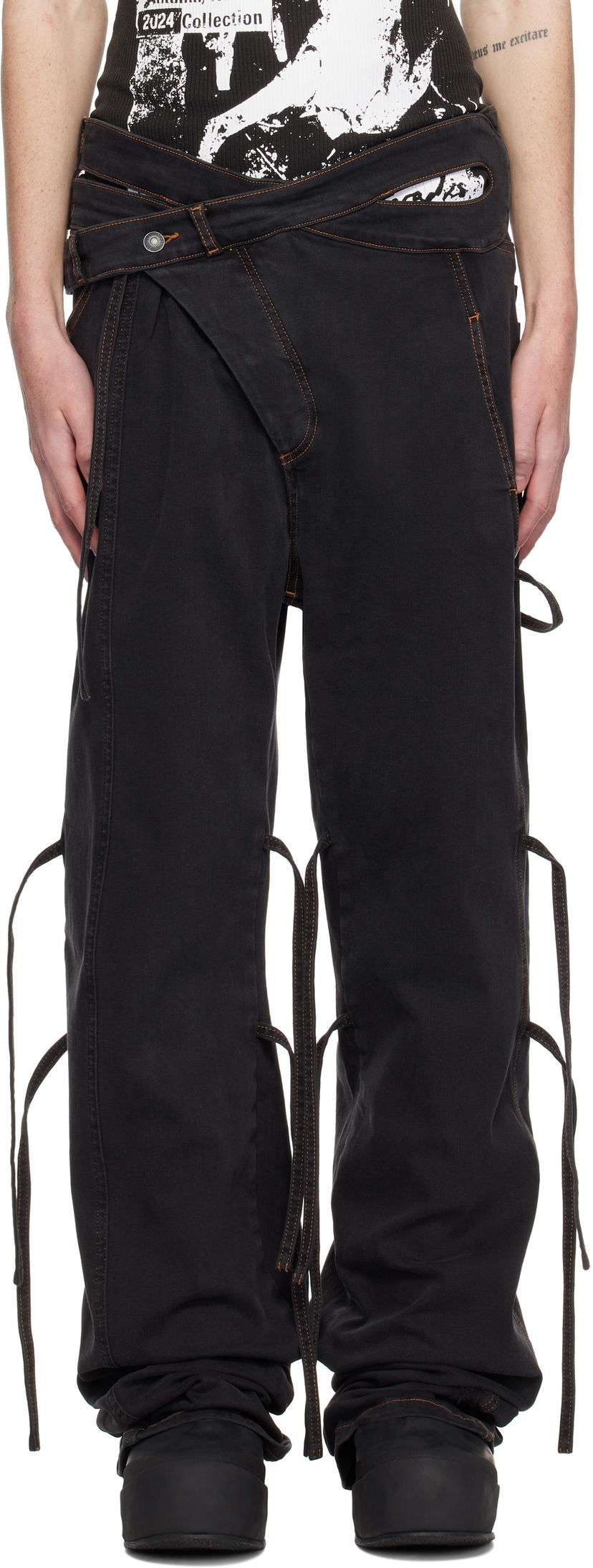 Jeans Ottolinger Ottolinger Signature Wrap Jeans Musta | 2217080111
