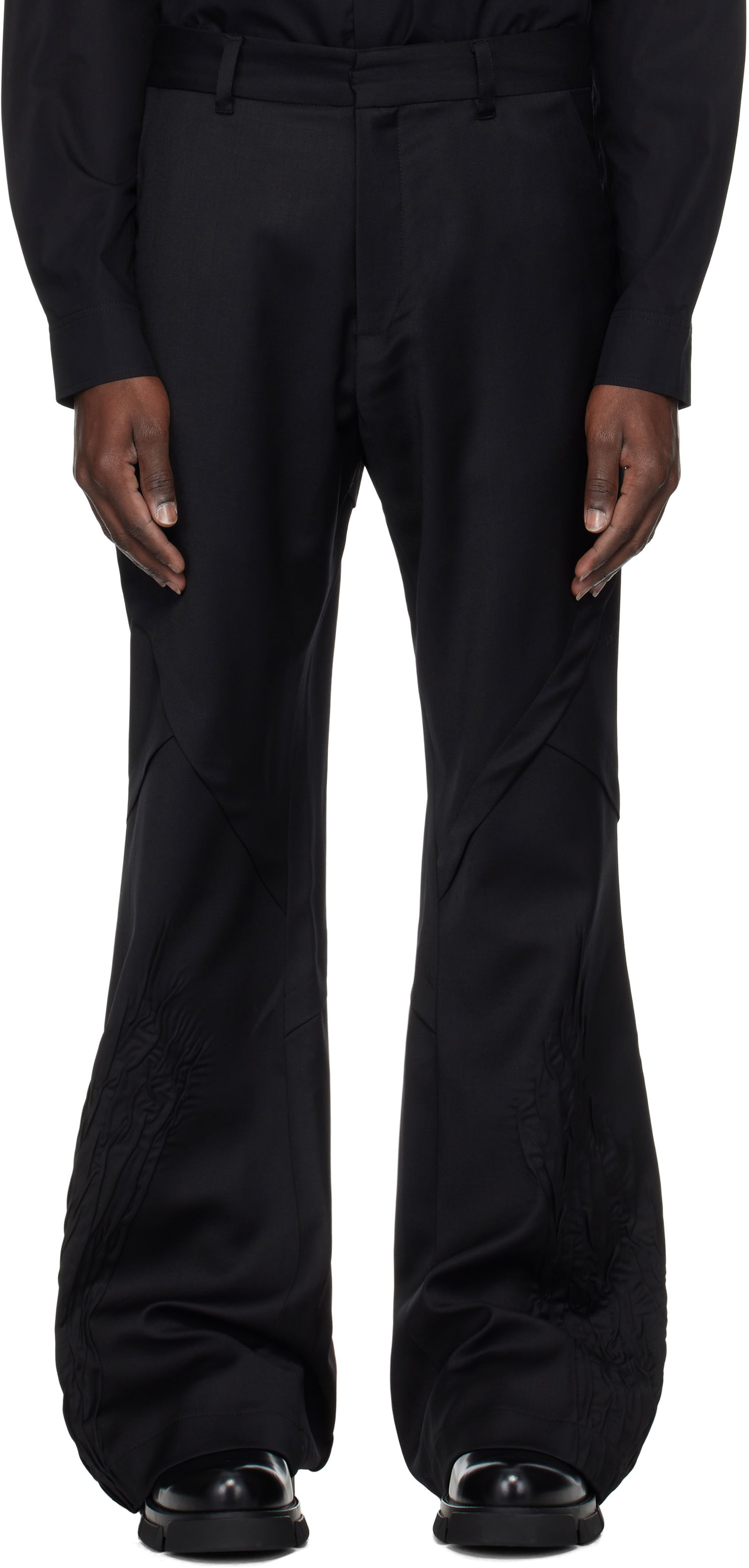 Housut HELIOT EMIL Heliot Emil Inertia Flared Trousers Musta | PRESS25_M_10_188_BLK01, 0