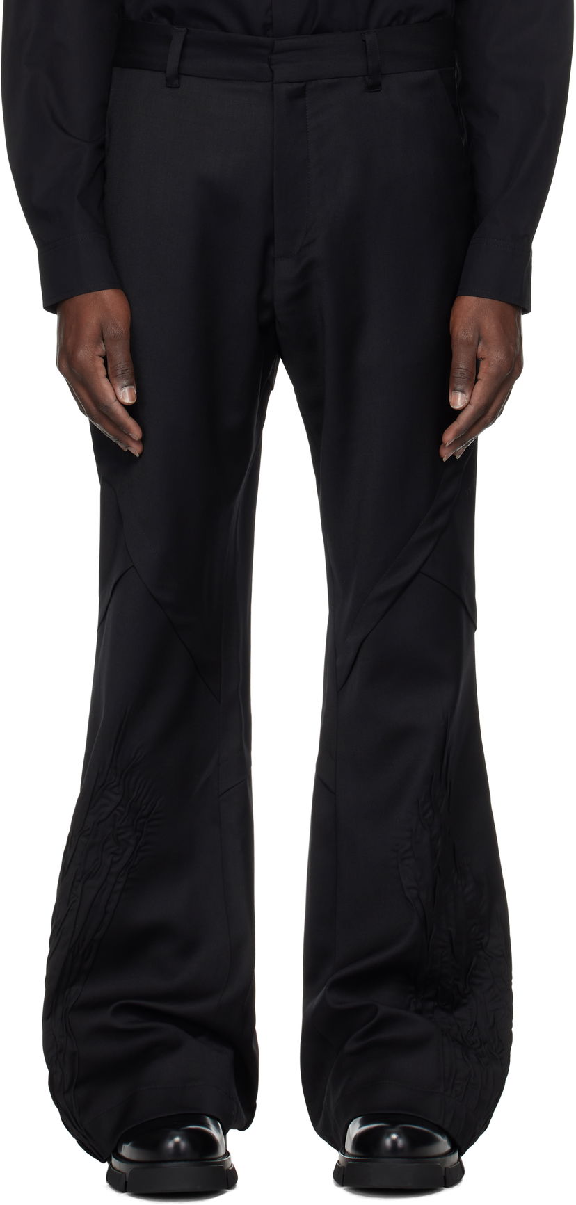 Housut HELIOT EMIL Heliot Emil Inertia Flared Trousers Musta | PRESS25_M_10_188_BLK01