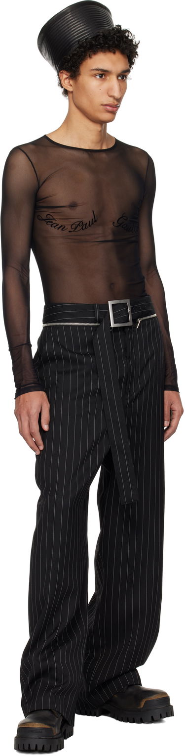 Body Jean Paul Gaultier Jean Paul Gaultier Signature Mesh Long Sleeve T-Shirt Musta | 25/33-F-TO263I-T005-00, 4