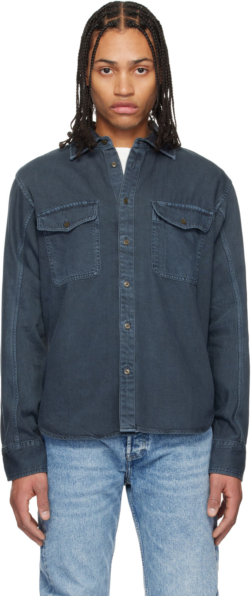 Paita rag & bone rag & bone Featherweight Denim Shirt Sininen | MED24S0004ZDMI