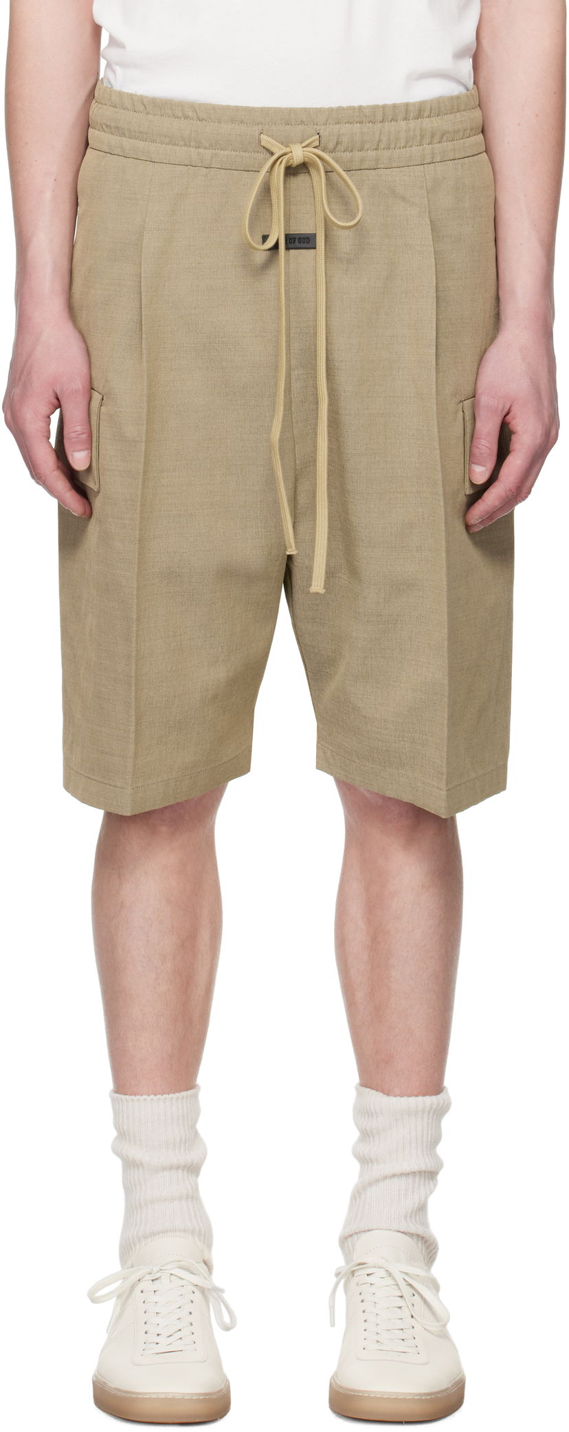 Shortsit Fear of God Fear of God Drawstring Cargo Shorts Beige | FGE240-406HNW