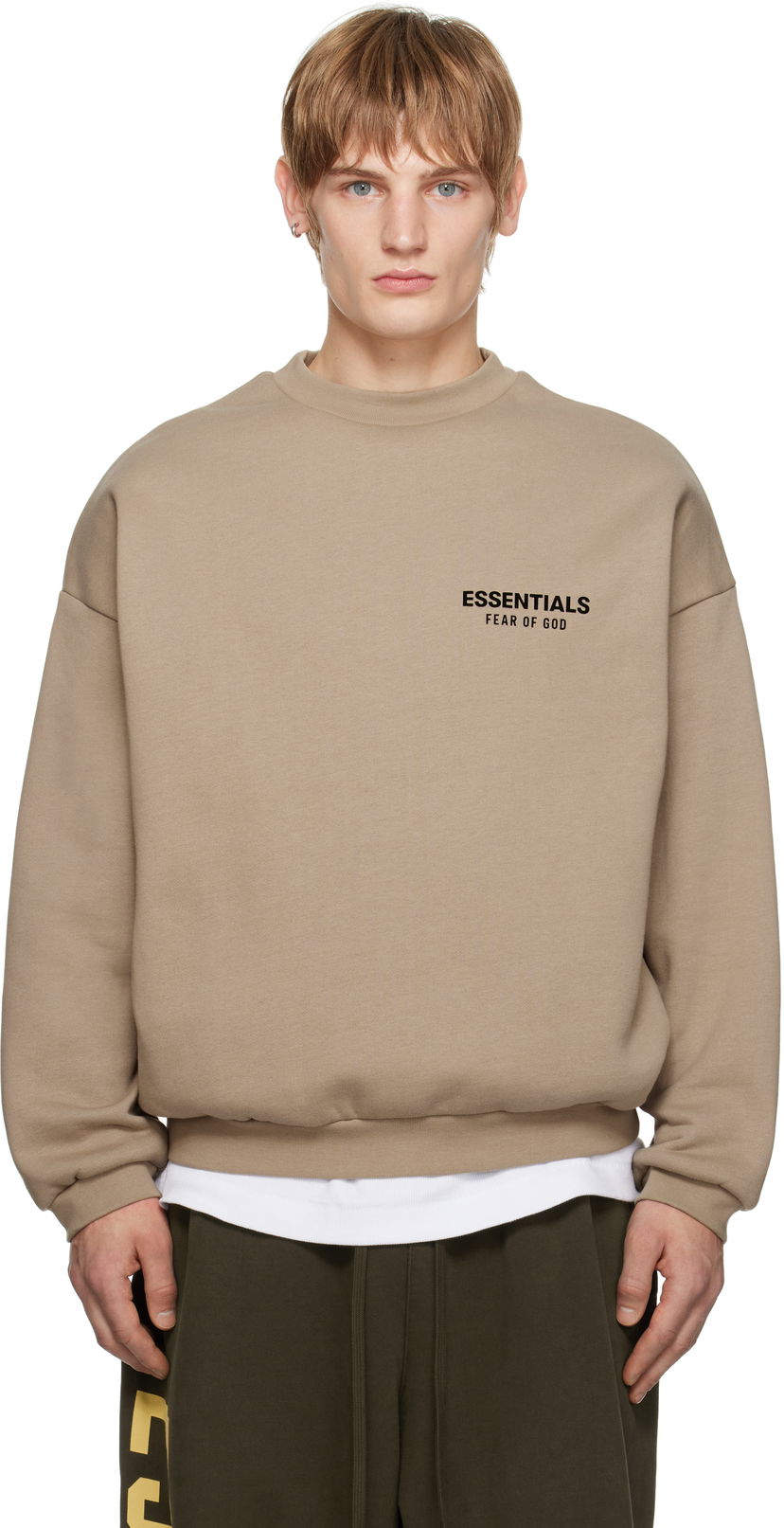 Villapaita Fear of God Fear of God ESSENTIALS Fleece Crewneck Sweatshirt Beige | 192HO246267F