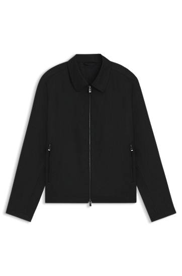 Takki BOSS Slim-Fit Virgin-Wool Serge Jacket Musta | 50545898