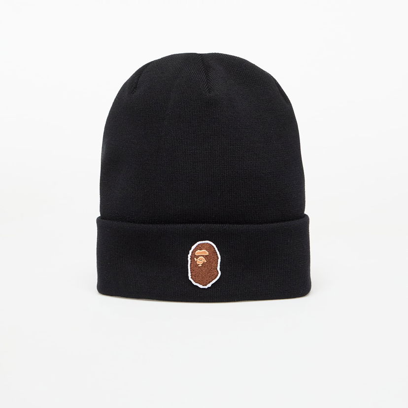 Pipo BAPE A BATHING APE One Point Ape Head Knit Cap Musta | 001HTL301006MBLK