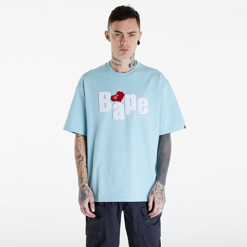 T-paita BAPE A BATHING APE Heart Ape Head Relaxed Fit Tee Sax Sininen | 001TEK301343M SAX