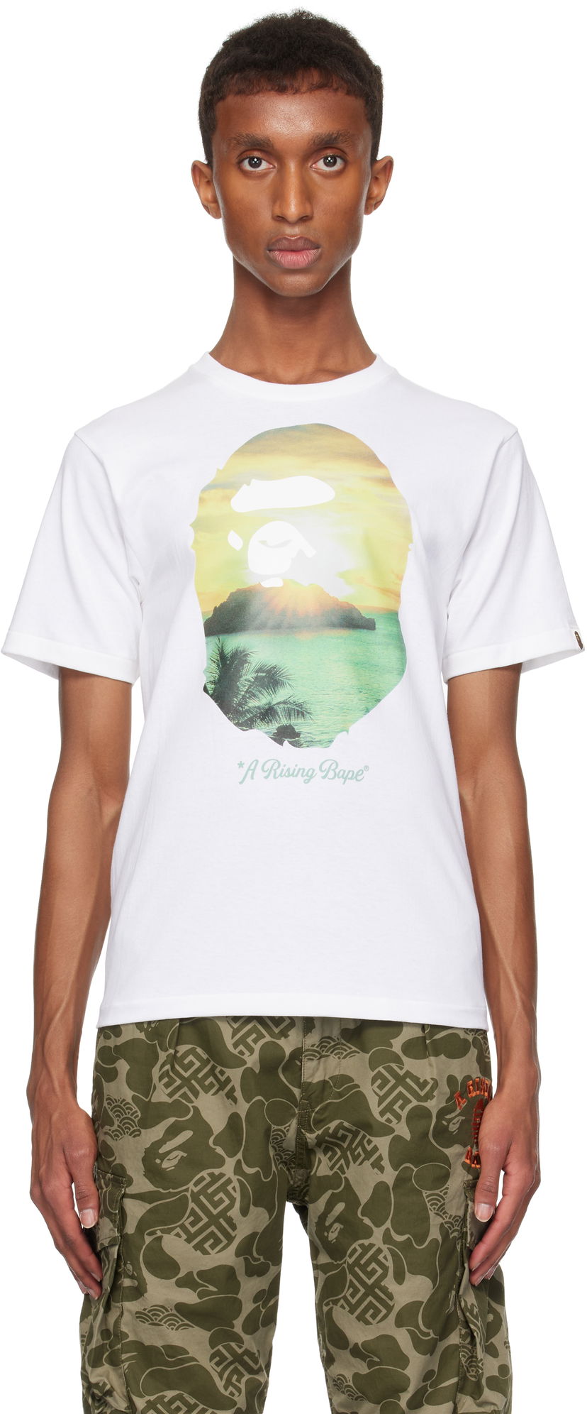 T-paita BAPE 'A Rising BAPE' Photo T-shirt Valkoinen | 001TEK301048M