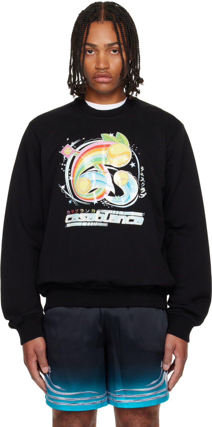 Huppari Casablanca Casablanca Manga Tennis Ball Sweatshirt Musta | M-AW25-JTP-293-02
