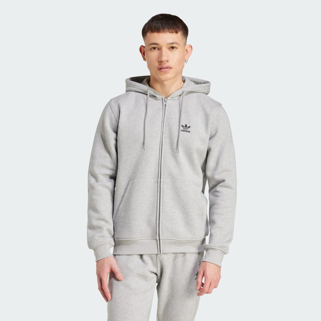 Huppari adidas Performance Trefoil Essentials Full-Zip Harmaa | IY7354, 1