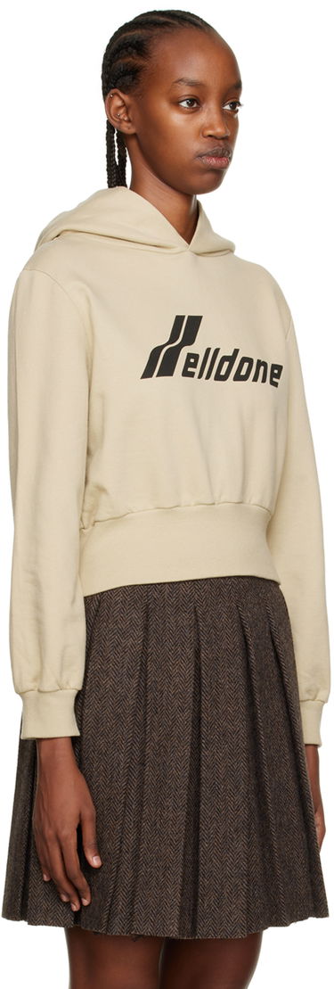 Huppari We11done Printed Cropped Hoodie Beige | WD-TH3-22-865-W-BG, 1