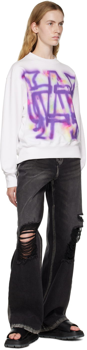 Villapaita We11done We11done Rainbow Symbol Sweatshirt Valkoinen | WD-TS3-22-829-U-WH, 3