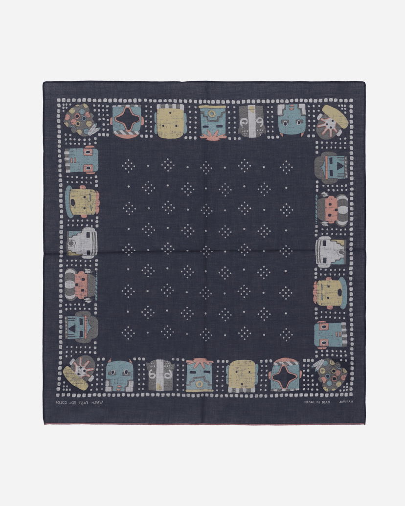 Huivi KAPITAL Selvedge Bandana with Kachina Print Sininen | EK-1169BA 1