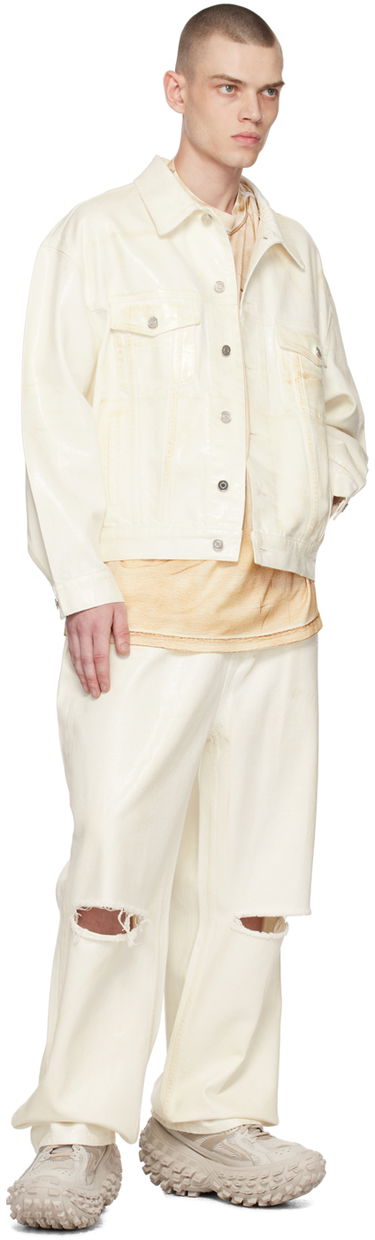 Takki We11done We11done Foil Coated Trucker Jacket Valkoinen | WD-DJ1-23-318-U-WH, 3