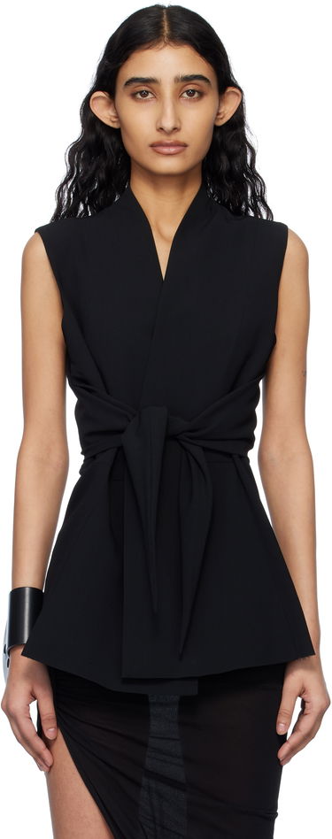 Liivi Rick Owens Rick Owens Hollywood SL Strutter Sleeveless Wrap Blouse Musta | RP01E7709 WLP, 0