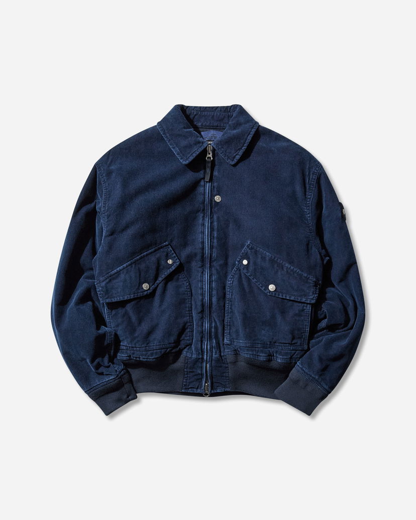 Bomber-takki Stone Island Micro Corduroy Bomber Jacket Tummansininen | K2S15-4100123-S0J10 V0021