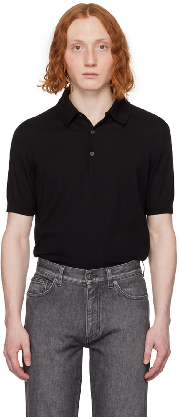 Poolopaita ZEGNA Premium Knit Polo Shirt Musta | UDC90A7-C32