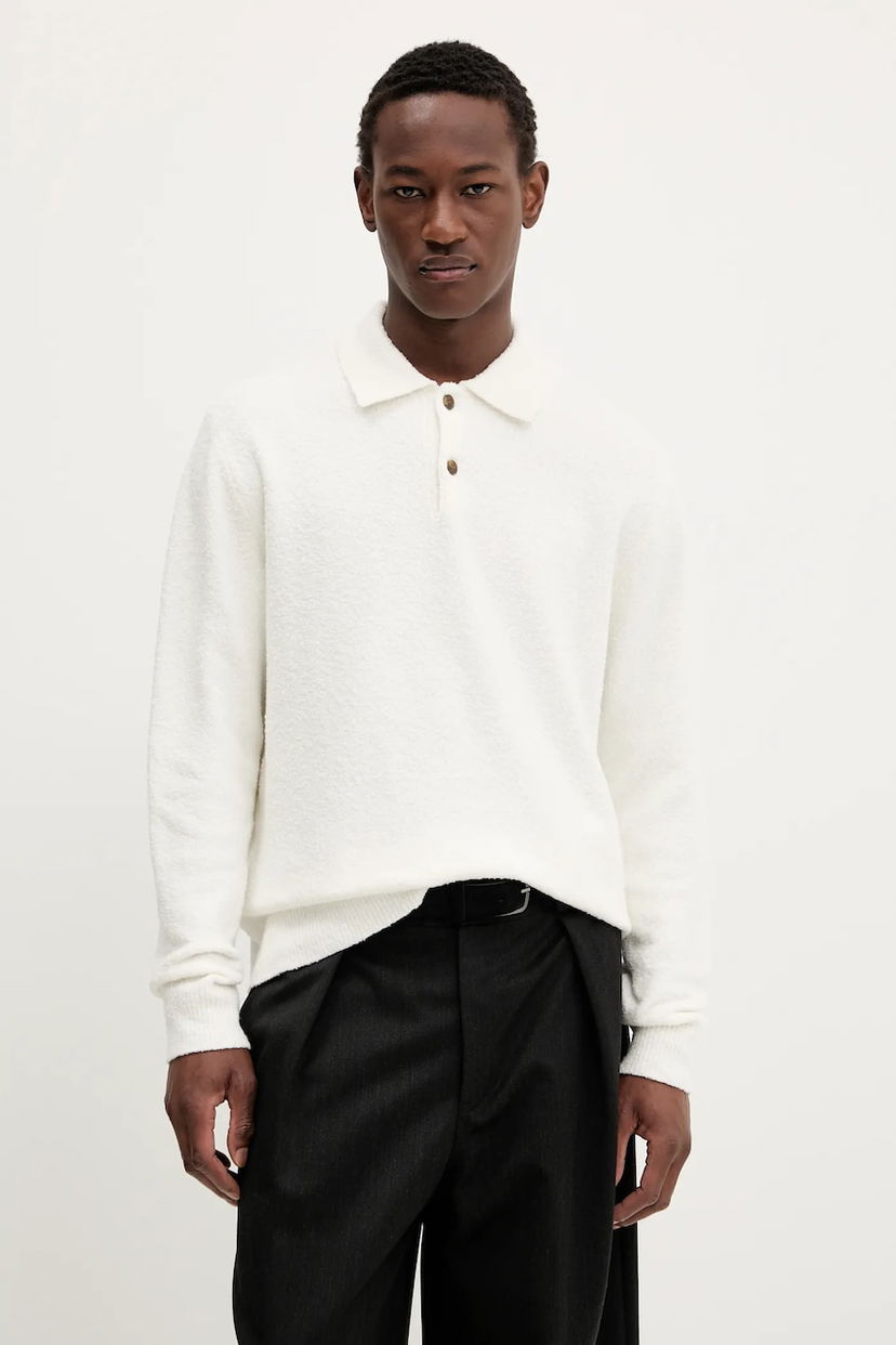 Villapaita Samsoe Samsoe Samsoe Samsoe Wool Blend Polo Sweater Valkoinen | M24100093