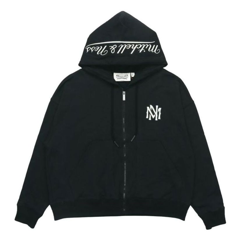 Huppari Mitchell & Ness Mitchell & Ness NY Logo Zip Hoodie Musta | MNRQAWTOHC010-BLK