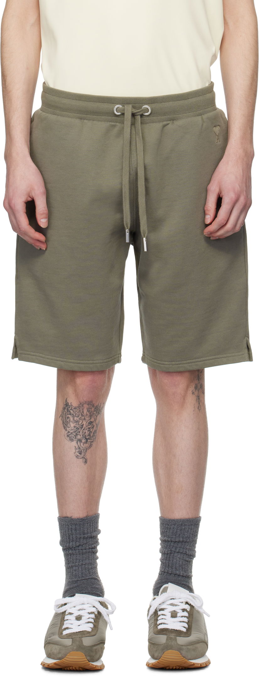 Shortsit AMI AMI Paris De Coeur Dye Shorts Vihreä | HSO674.747