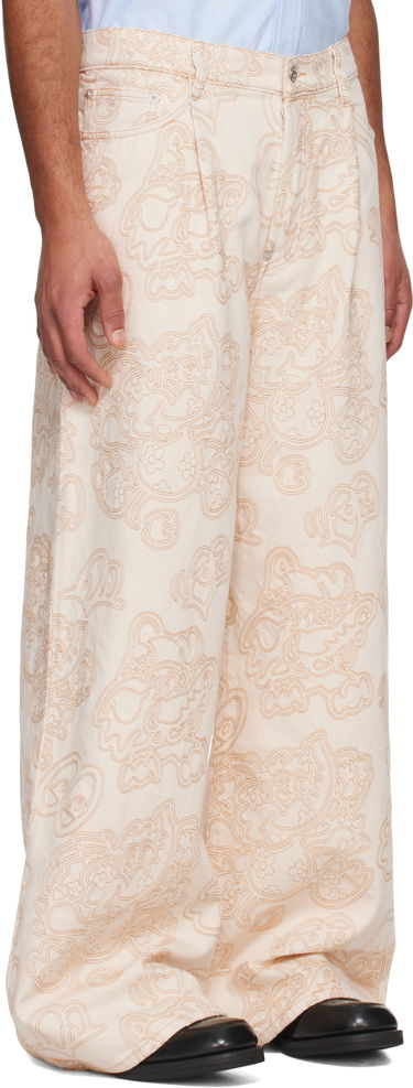 Housut KENZO Kenzo Paris VERDY Edition Buggy Fit Jeans Beige | FF55DP4196W1, 1