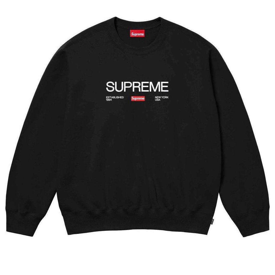 Villapaita Supreme Established Crewneck Musta | SUP-SS24-167, 0