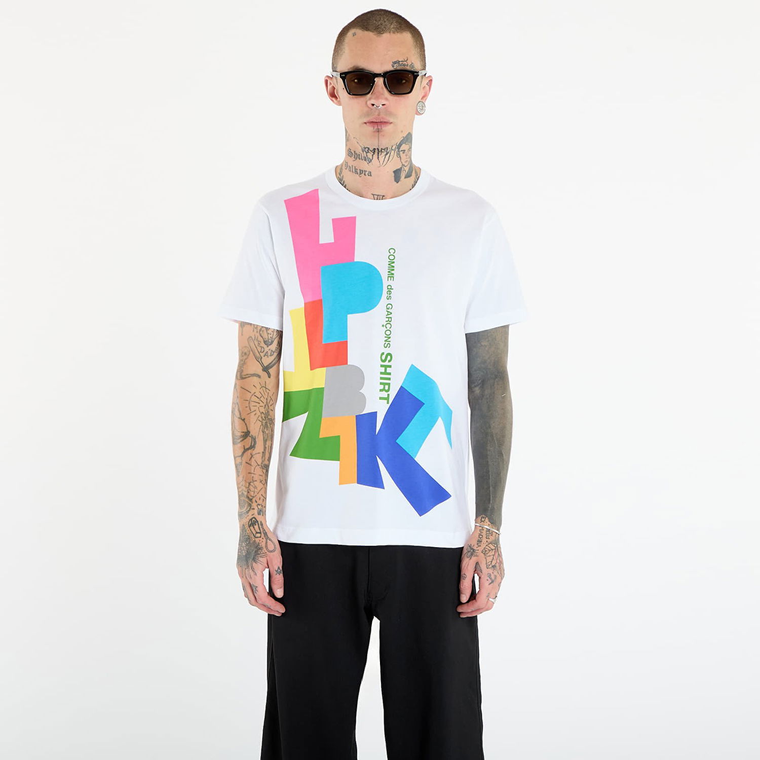 T-paita Comme des Garçons Comme des Garçons SHIRT T-Shirt With Colorful Block Graphic Print Monivärinen | FP-T002-W25 White, 0