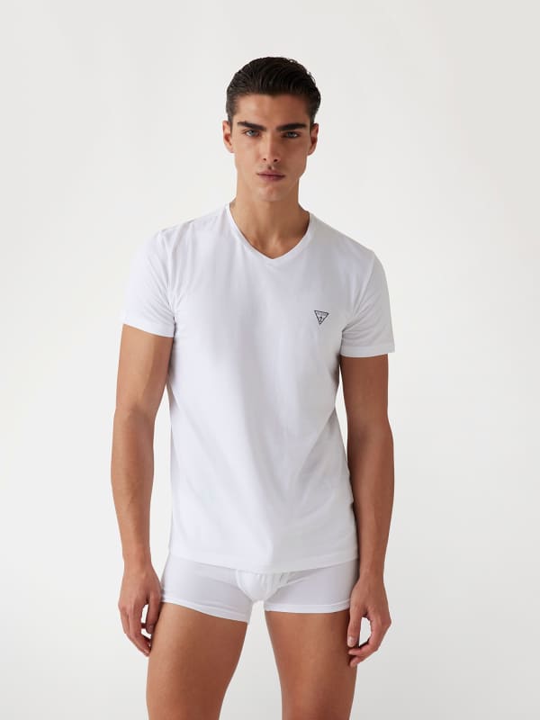 T-paita GUESS Caleb Stretch Jersey T-Shirt Valkoinen | U97M01KCD31, 0