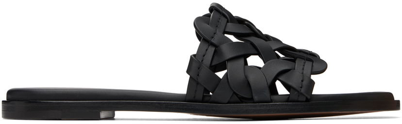 Tennarit ja kengät Gianvito Rossi Amalfi Woven Leather Sandals Musta | G15970-05CUO-CLN