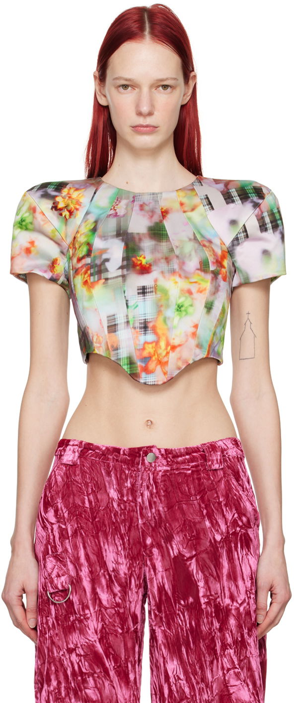 Crop top Collina Strada Collina Strada Ava Floral Print Cropped Blouse Monivärinen | XX3282