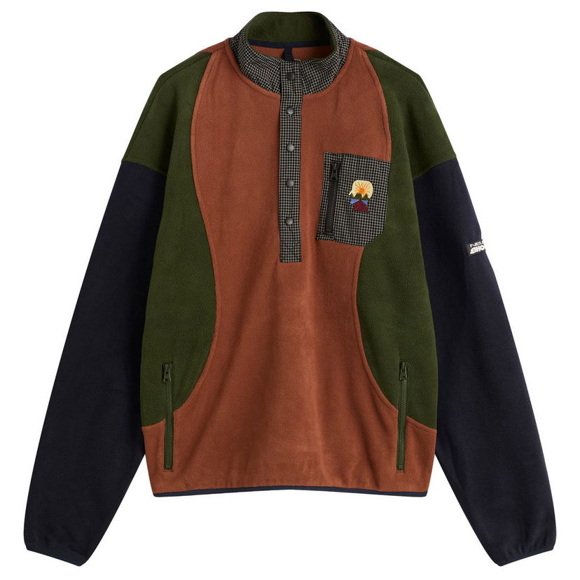 Villapaita Brain Dead Brain Dead Equipment Pullover Fleece Jacket, Size Large Ruskea | BDF25T340045-NVY