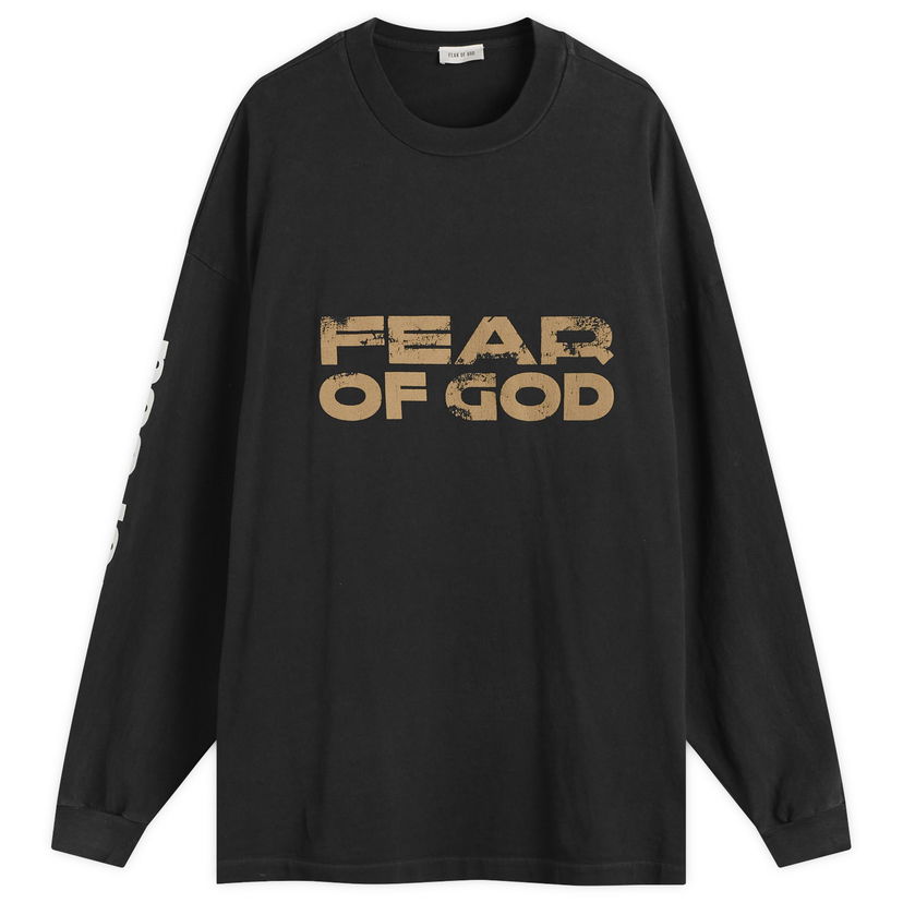 T-paita Fear of God Fear of God Relaxed Long Sleeve T-Shirt Musta | FG25FW10-10402HWJUS-001