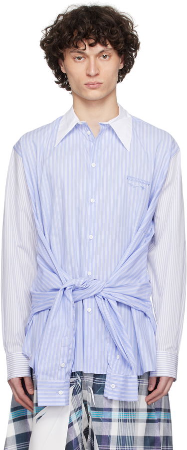 Paita Charles Jeffrey Loverboy Charles Jeffrey LOVERBOY Hug Tie-Front Striped Shirt Sininen | 54070302, 0