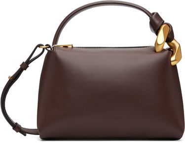 Olkalaukku JW Anderson JW Anderson The JWA Small Corner Leather Shoulder Bag with Sculptural Link Handle Ruskea | HB0758-LA0232, 0
