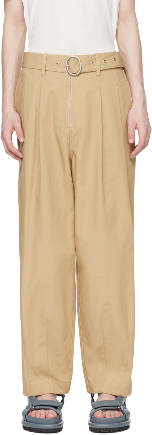 Housut Jil Sander Belted Trousers Beige | J47KA0203_J45136