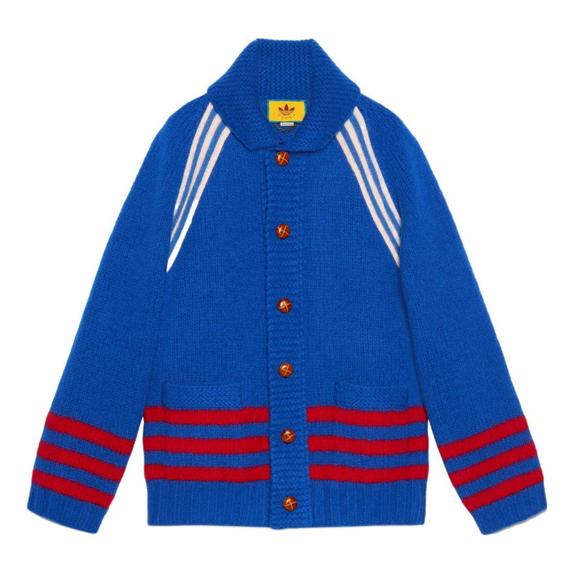 Villapaita Gucci Intarsia Wool Cardigan Sininen | 713184-XKCPK-4383