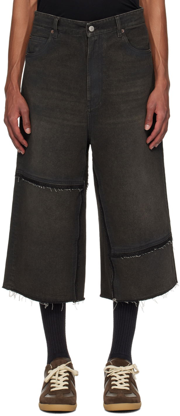 Shortsit Maison Margiela Raw Edge Denim Shorts Musta | SH2MU0008 S30848