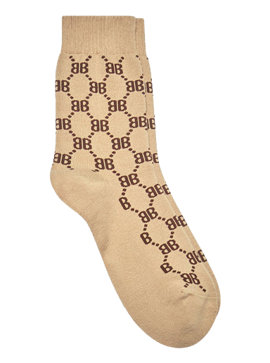 Sukat Gucci Balenciaga x The Hacker Project Hacker BB Tennis Socks Beige Beige | 6815224B5B02064